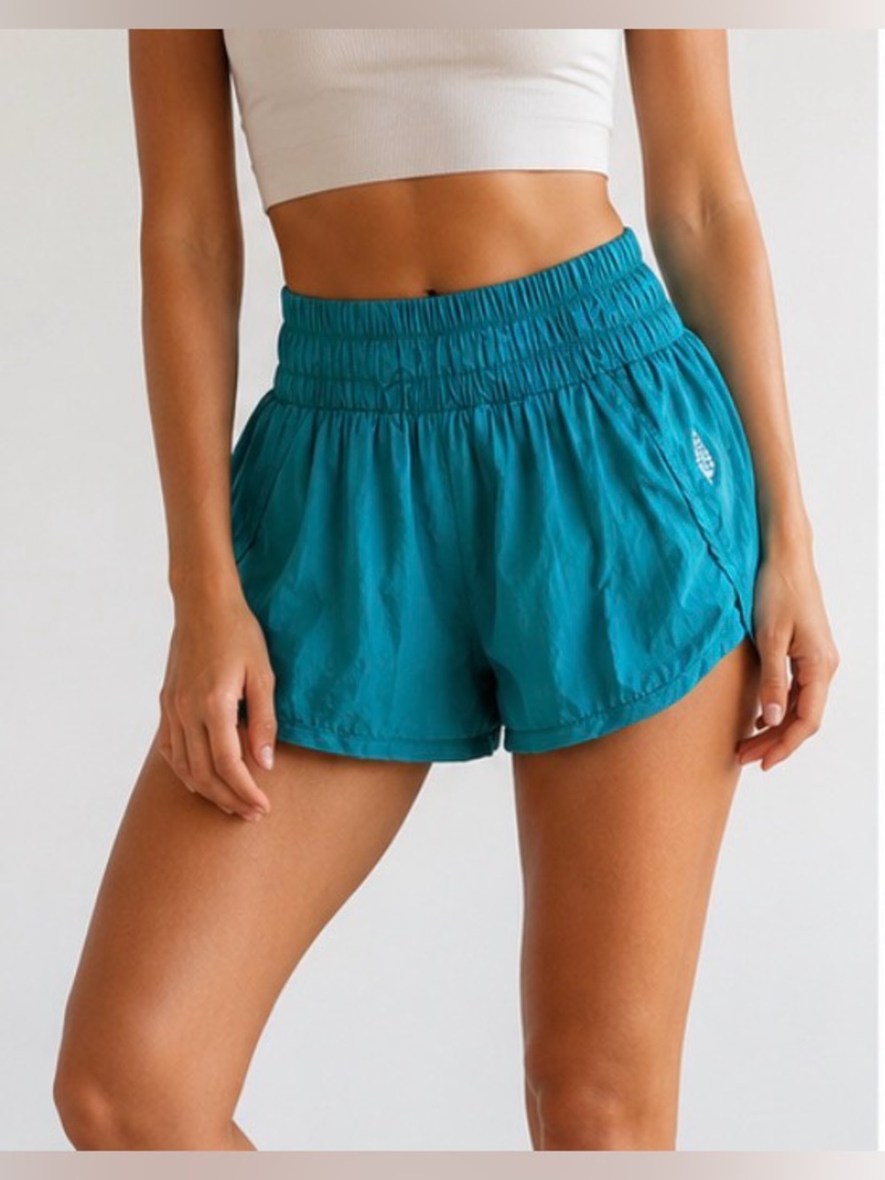 FP Movement The Way Home Run Shorts Turquoise Teal High Rise Size Small